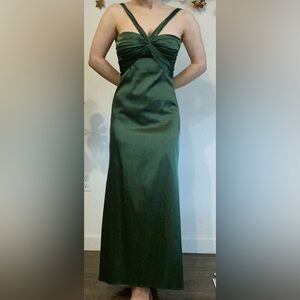 Y2K Vintage Emerald Green Gown—Size: 5/6 (fits like size 2) Petite